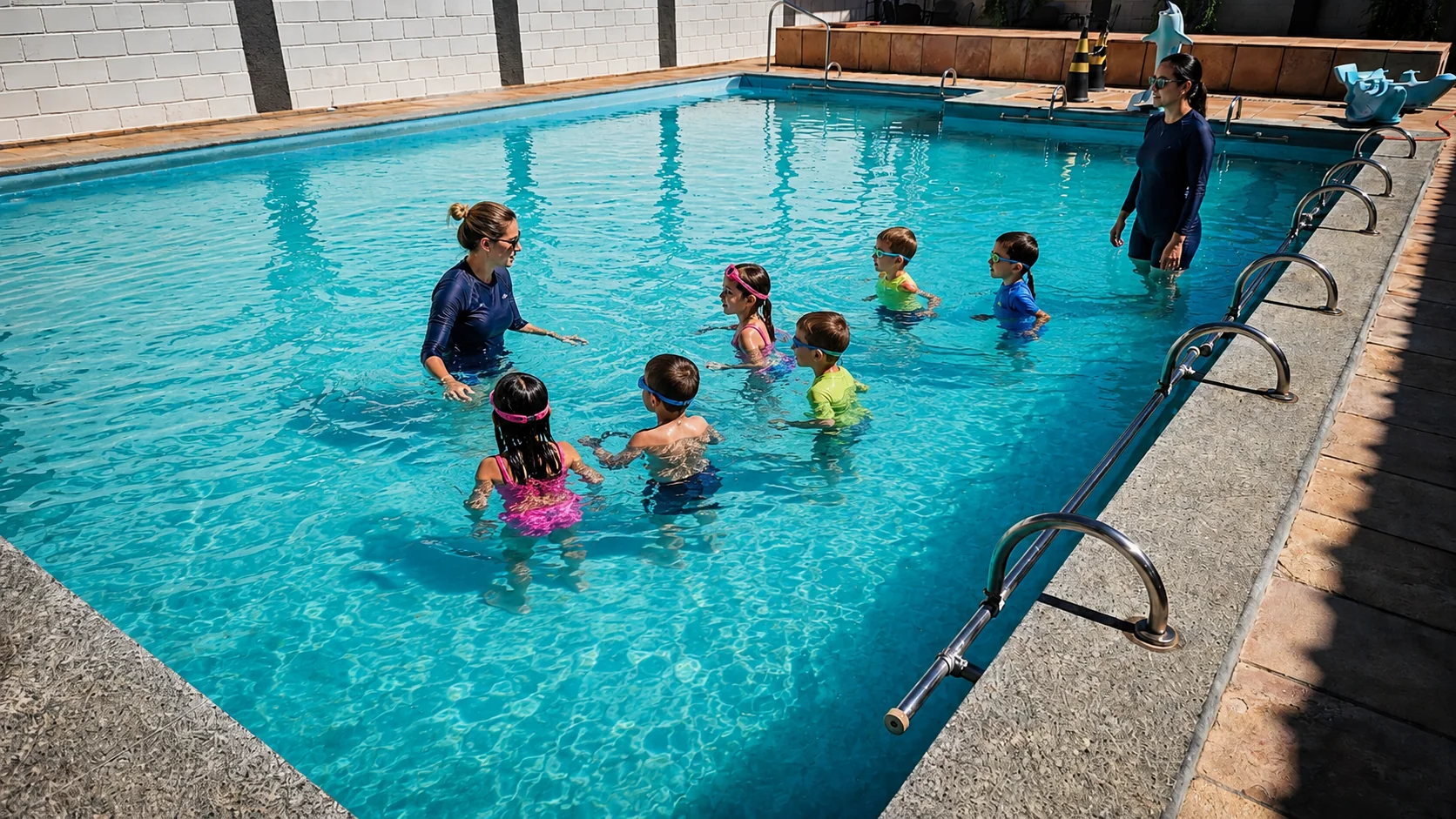 Aula real na piscina da Lapa Center